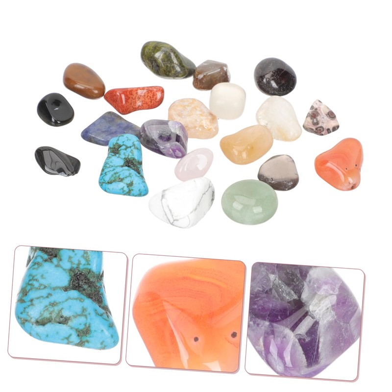 Kisangel 20pcs Polished Gemstones and Crystals Box Natural Rocks and