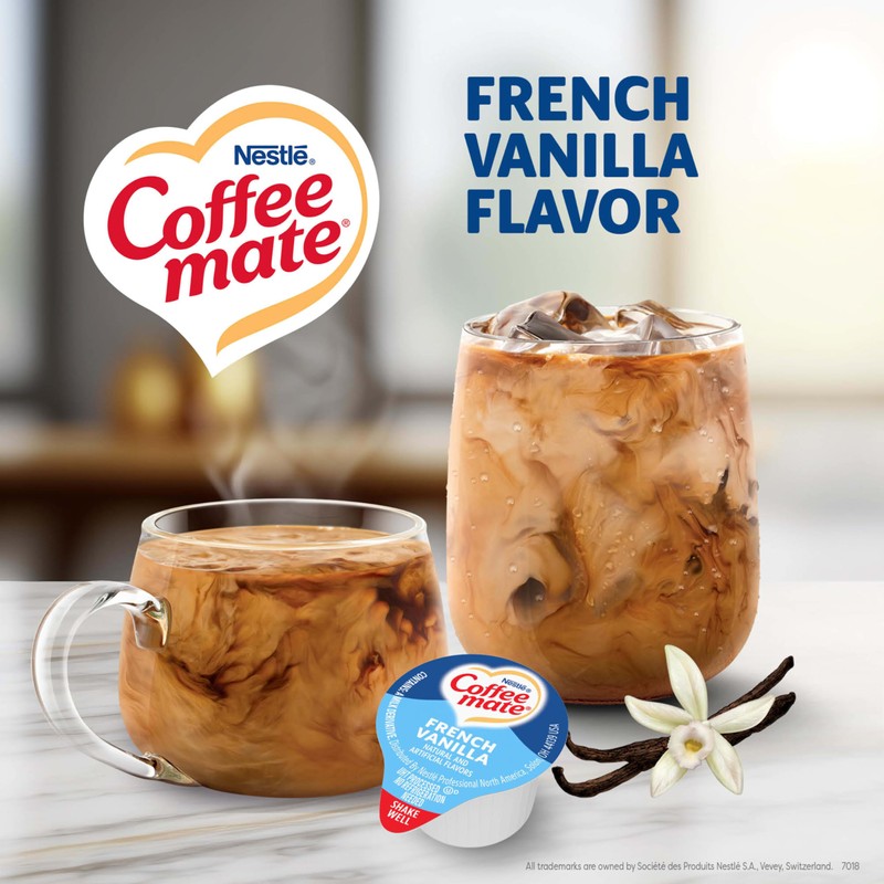 Nestle Coffee mate Coffee Creamer, French Vanilla, Liquid Creamer Singles,