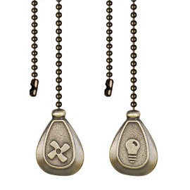 Ceiling Fan Chain Pulls Decorative Ornaments 12 Inches Walnut Bronze Color Pendant Pull Chain Fan Pulls Extension For Ceiling Light Lamp Fan Chain(Copper Pull Chain) 2 Pack