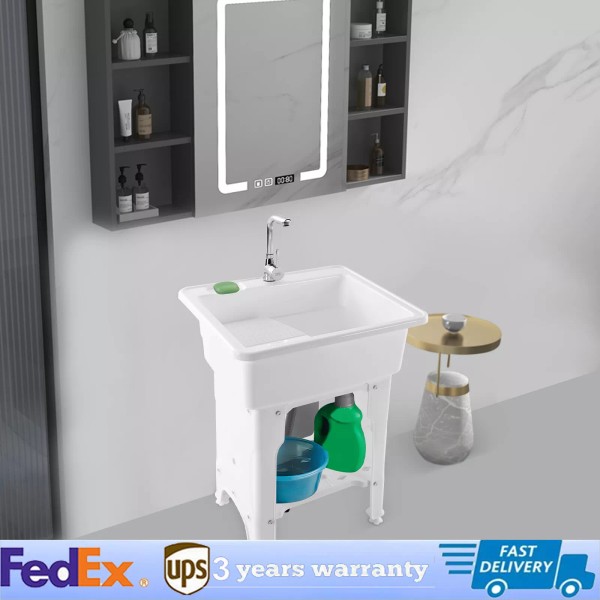 Utility Laundry Sink Wash Tub Dog Garage Heavy Duty Basement