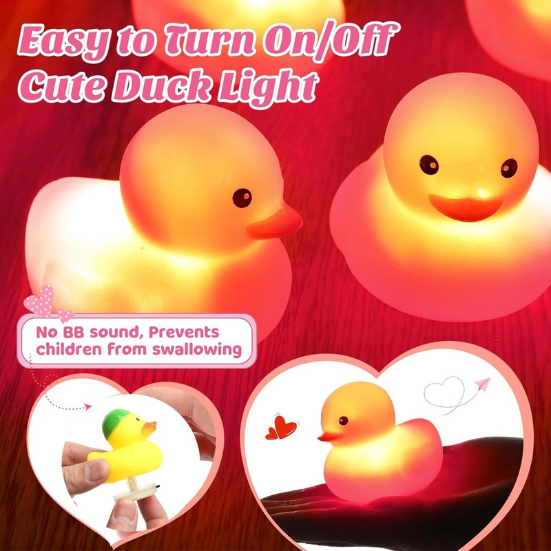 6Pcs Light Up Duck Plug, 16 Luminous Modes Rubber Mount,