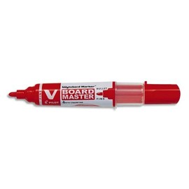 Pilot Vboard Master Dry-Wipe Whiteboard Markers – Bullet Tip – Pack of 10 red