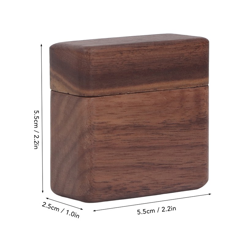 Ring Box Walnut Magnetic Cover Inlay Fleece Portable Wooden Wedding