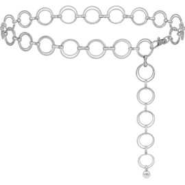 HIQUACC Women's Metal Waist Chain Chunky Body Jewelry Belly Link Belt (O-ring Silver-M)