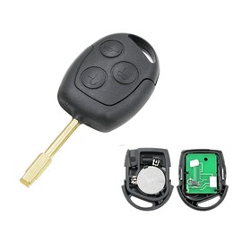Heart Horse 433 MHz Car Key Shell Remote Control Key Case Compatible with Mondeo Focus Fiesta KA with 4D60 Chip, Mondeo Replacement Key 3 Buttons, Fiesta Remote Control