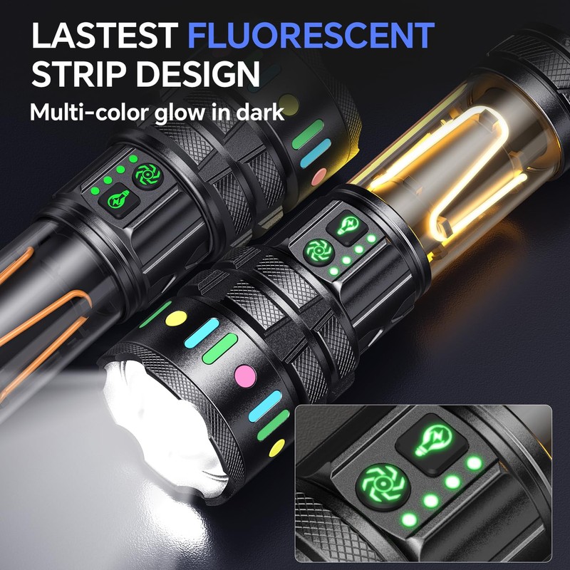 Rechargeable Flashlights High Lumens 10000, Super Bright LED Flash Light