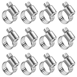 MRbrew Worm Gear Hose Clamps, 12 Pack Stainless Steel Hose Clamps for Home Brewing Beer Line Hose Clamps Gas Tubing Clamps 6-12mm (1/4-1/2 inch,3/8 inch, 5/16 inch)