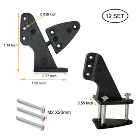 12 Sets Nylon Control Horns L20×W14×H29mm 3 Holes Positions for RC Airplane KT Model Plane DIY Parts Accessories with M2x20mm Screw