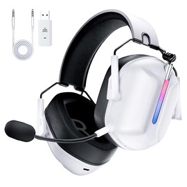 OMIRE RB-C9-W Audifonos Inalambricos Gamer, 2.4 GHz Audifonos Gamer con Sonido Envolvente 7.1, Bluetooth 5.3, Micrfono con Cancelacin de Ruido ENC... 