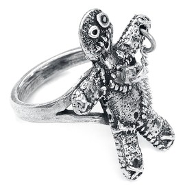 Alchemy England Voodoo Doll with Stick Pin Gothic Spells Pewter Ring (N)