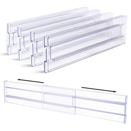 Vtopmart Separador Cajones Ajustable de Plástico (Pack de 8),expandible de 12 a 21 pulgadas, Almacenaje para Cocina, Dormitorio,Baño,Oficina y...     