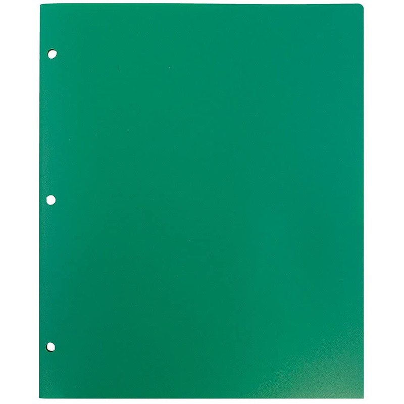 JAM PAPER Heavy Duty Plastic 3 Hole Punch Pocket Folders