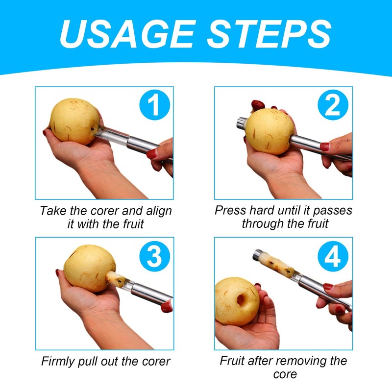 Apple Corer, Easy Removal of Apple Kernels, Apple Cutter, Stainless