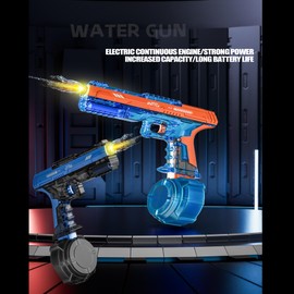 Summer Water Toys Electric Water Gun Toy High Capacity Water Guns for Adults & Kids,Summer Water Toys Electric Squirt Gun for Beach Pool Swimming Outdoor Party（Blue）