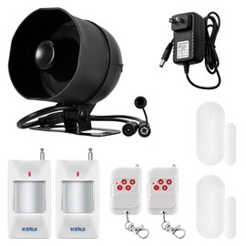 KERUI WiFi Home Security Alarm System 7-Piece kit Door Alarm DIY Siren Door/Window Sensors,Motion Sensors, Remote Controls Burglar Alarm for House Apartment Office,Compatible with Alexa Google Home