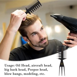 Wide Tooth Comb - Retro Oil Head Hair Brushes | Wide Tooth Comb Hairdressing, Portable Oil Hair Comb, Men's Hairstyling Wide Large Tooth Combs