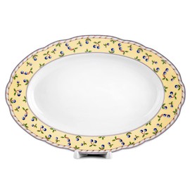 THUN Oval Serving Plate 12.6" (32 cm) Vintage Garden Porcelain Oval Dish for Fish Porcelain Dinner Platter for Appetizers Porcelain Dish