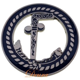 Masonic Tubal Cain Two Ball and Cane Mason Blue Silver Car Auto Emblem