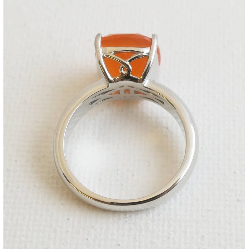 Carnelian Sterling Silver Ring US Size 9 / Diameter 19