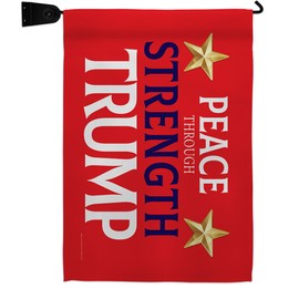 Red Peace Through Strength Trump Flag Mailbox Mount Kit Wall Hanging Porch Decor Rally Survivor 2024 President 47 MAGA Yard Pole Sign Patio Poster Patriotic Decoration Republican Gift Made In USA