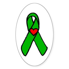 CafePress Heart Transplant Ribbon... Oval Sticker Oval Car Bumper Sticker