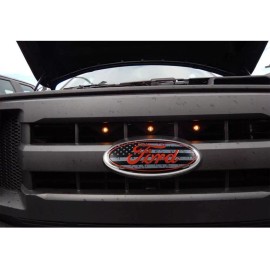 Ford fits F-150 FORD 2004-2016   7"x2.8'' LOGO  Grille or Tailgate US FLAG GRAY BLACK
