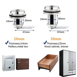 Spotact Combination Cam Lock Security Locks One Chrome Zinc Alloy Password Code Lock for Box Cabinet 3 Pieces (3 cm)