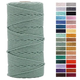 Bluish Green Macrame Cord 3mm x 109Yards,Colored Cotton Rope Craft Cord Colorful Cotton Cord Twine for Wall Hanging Plant Hangers Crafts Knitting Decorative Projects