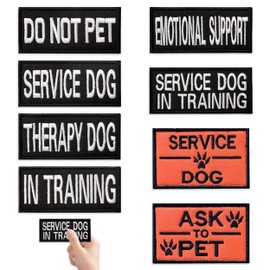 8 Pcs Service Dog Patches, 2 Size Dog Harness Patches, Detachable Service Dog Tags Hook And Loop Patch Do Not Pet Patches In Training Dog Vest Patch Morale Patches for Collar Leash