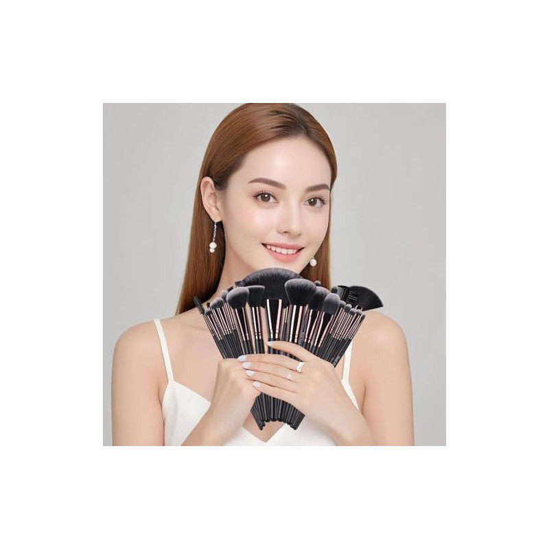 Makeup Brushes 24pcs Makeup Brushes Set Kabuki Foundation Blending Brush