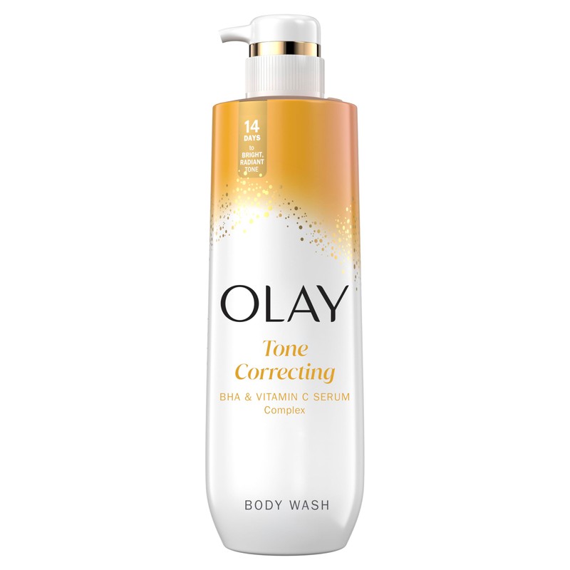 Gel de ducha Olay para mujer, exfoliante iluminador, complejo de