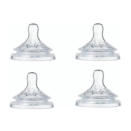 Chupete de Silicona Líquida de 4 Piezas de Diámetro Ancho para Bebés Recién Nacidos de 12 M, Chupete Transparente con Orificio Cruzado, Cuidado Bucal Calmante y Seguro para Bebés
