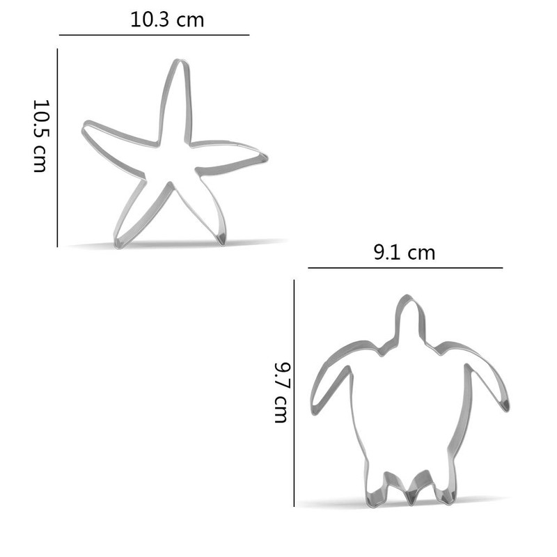 Sea Creatures Cookie Cutters - 8 Pieces - Shark, Octopus,