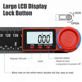 Gasea Digital Angle Finder Ruler, 200mm/7 Inch LCD Digital Protractor Inclinometer Goniometer Angle Measure Tool