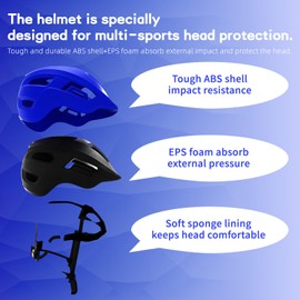 KORIMEFA Kids Bike Helmet Toddler Bike Helmets for Ages 2-8 Years Boys Girls CE Certified Safety Adjustable Multi-Sport Roller Skating Skateboard Scooter Cycling Helmet (Blue, S)