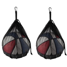 BROTOU 2 Stück Ballsack,Ballnetz für 1 Bälle mit Reißverschlusstasche,Rucksack Tragbare netzsack mit Karabiner sowie Kordelzug für Basketball,Fussball, Handball,Volleyball,Rugby-Bälle