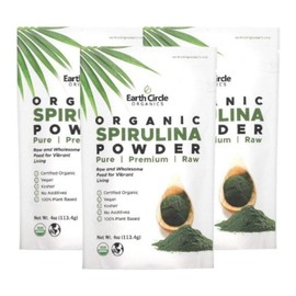 Earth Circle Organics Spirulina Powder 113g (4oz), 3 pcs / 어스써클오가닉스 스피룰리나 분말 113g(4oz), 3개