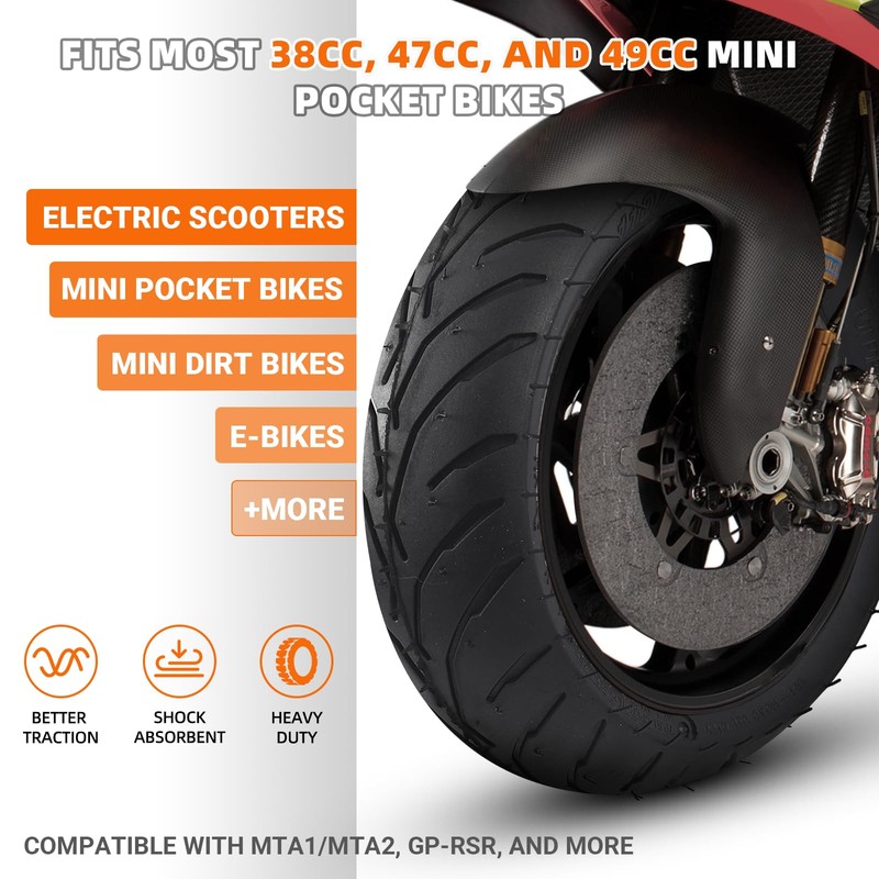 (1 Set) Universal Replacement Rear 110/50-6.5 Tire and Tube Set