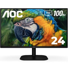 AOC AOC 24B2H2 24” Frameless IPS Monitor, FHD 1920x1080, 100Hz, 106% sRGB, for Home and Office, HDMI x2, Low Blue Mode, VESA Compatible, Black