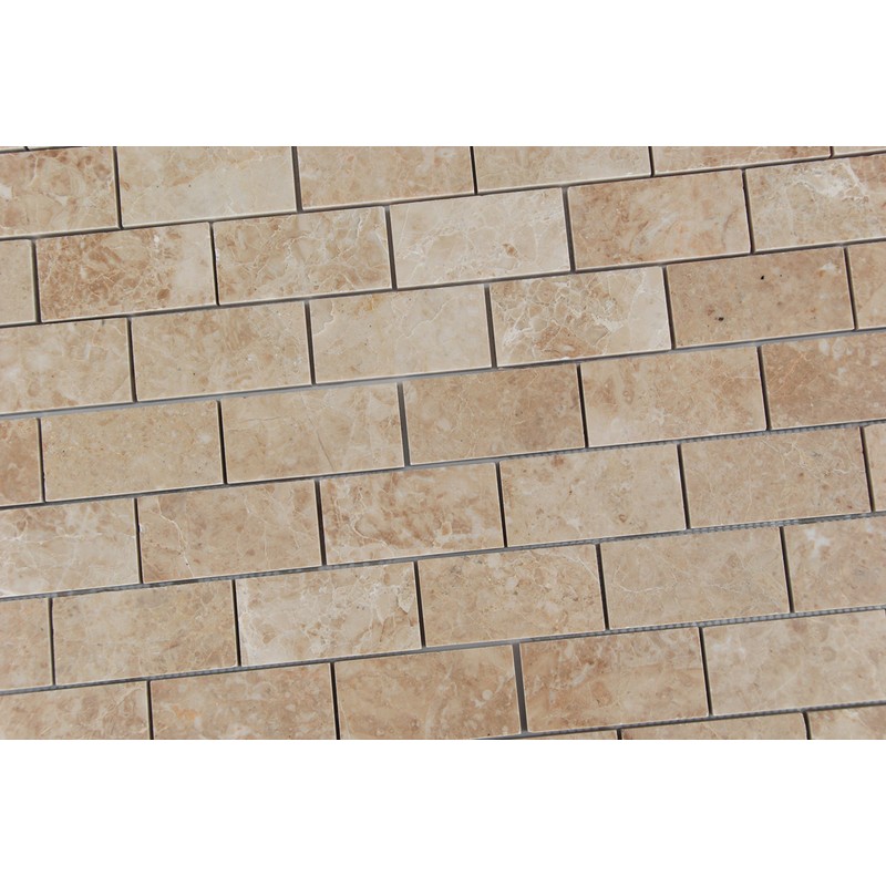 Crema Cappuccino Marble 2 X 4 Brick Polished Mosaic Tiles
