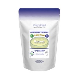 GramZero Natural Color BANANA Sugar Free Pudding Mix 6-Pack, Great For Nutrition Club Meal Replacement Shakes, Low Calorie Dessert, Stevia Sweetened
