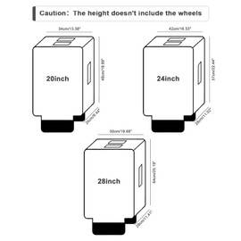 GigabitBest 3 Piece Clear PVC Luggage Cover Set, 0.2mm Thick Lightweight Waterproof, Dustproof, Anti-Scratch Suitcase Cover Set, Luggage Covers for Suitcase TSA Approved, Fits 19"-29" Wheeled Luggage