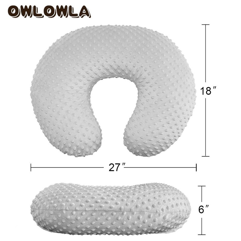 Owlowla Minky Nursing Pillow Cover, Breastfeeding Pillow Slipcover Fits Nursing