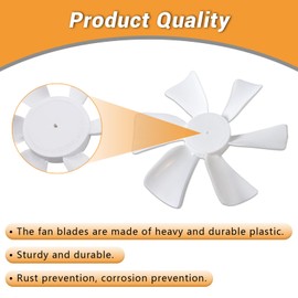CPVNQMDG 6 Inch RV Vent Fan Blade D-Bore for Replacement Bathroom Camper and Jensen Roof Vents, Range Hoods or Any 12 Volt Motor With 0.094-Inch D-Shaped Shaft (2PCS)