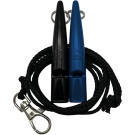 ACME Dog Whistle No. 210.5 with Whistle Band | Double Pack | 2 Whistles Including 2 Bands | Ideal for Recall - Loud and Far-reaching (Black + Snorkel Blue)