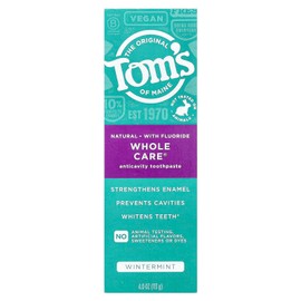 Tom's of Maine Whole Care Natural Toothpaste with Fluoride, Wintermint, 4 oz. (Packaging May Vary)