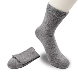 iMongol Pure Cashmere Women Men Unisex Ankle Short Causal Thick Socks, Smooth Toes and Heel Sewed by Handwork (US 5-10, PaleGrey)
