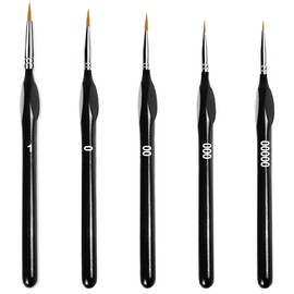 Fine Detail Brush Set, 5 Pieces Artist Brushes, Paint by Numbers, Fine Brush for Acrylic, Watercolour, Oil, Miniatures