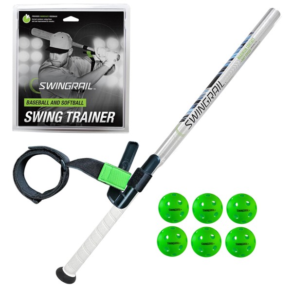 SWINGRAIL Baseball & Softball Swing Trainer + Speed Stick Training