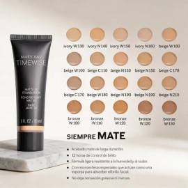 Maquillaje Líquido Timewise 3d® Con Acabado Mate, Piel Grasa